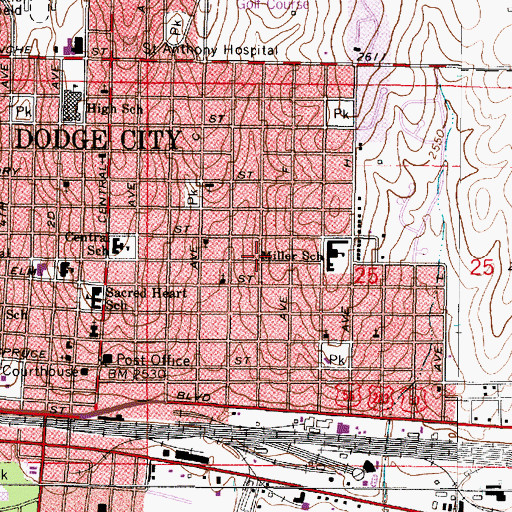 Topographic Map of Salvation Army, KS