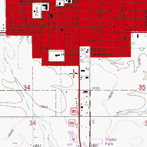 Topographic Map of First Southern Baptist Church, KS