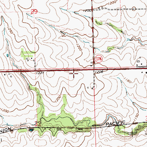 Topographic Map of New Hope Baptist Church, KS