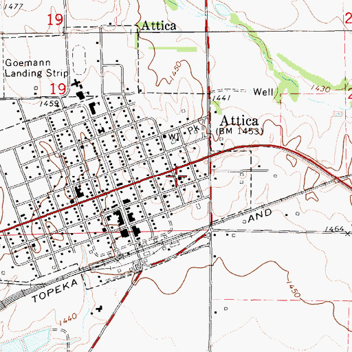 Topographic Map of Assembly of God Church, KS