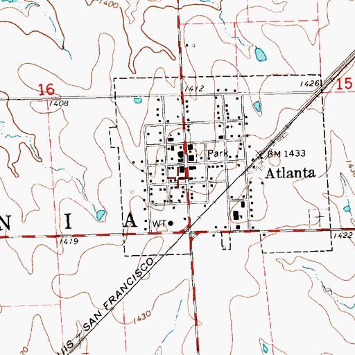 Topographic Map of Atlanta Christian Church, KS
