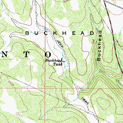 Topographic Map of Buckhead Tank, AZ
