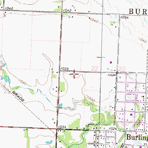 Topographic Map of Burlington Christian Church, KS