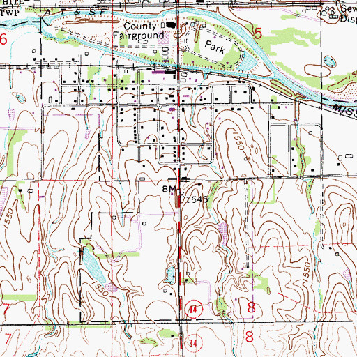 Topographic Map of Calvary Baptist Church, KS