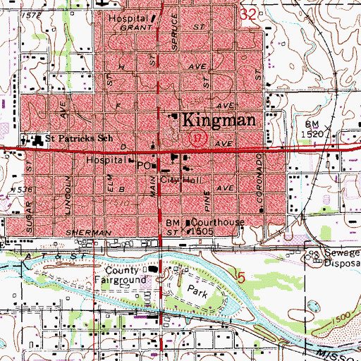 Topographic Map of Christ Episcopal Church, KS