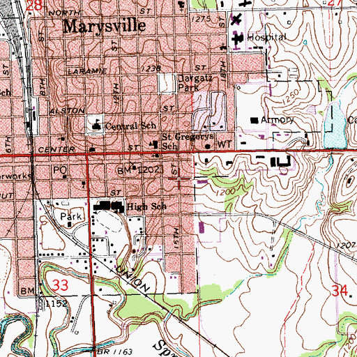 Topographic Map of Church of Christ, KS