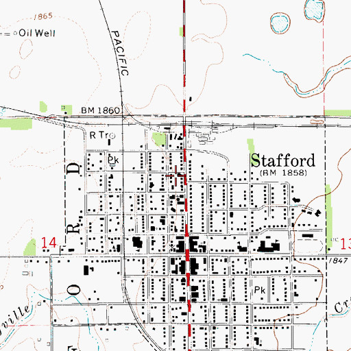 Topographic Map of Church of Christ, KS