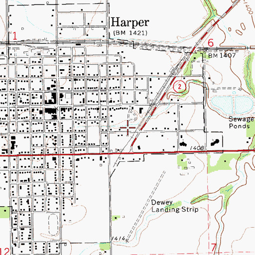 Topographic Map of Community Bible Church, KS