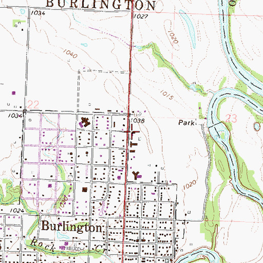 Topographic Map of First Baptist Church, KS