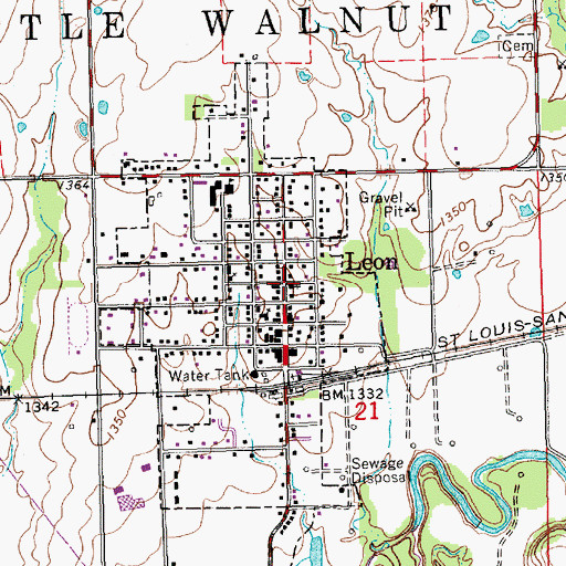 Topographic Map of First Baptist Church, KS