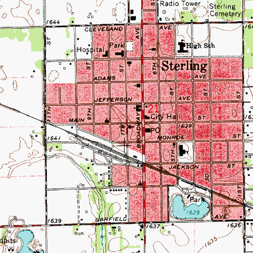 Topographic Map of First Baptist Church, KS