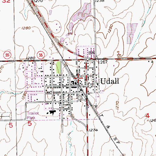 Topographic Map of First Baptist Church, KS