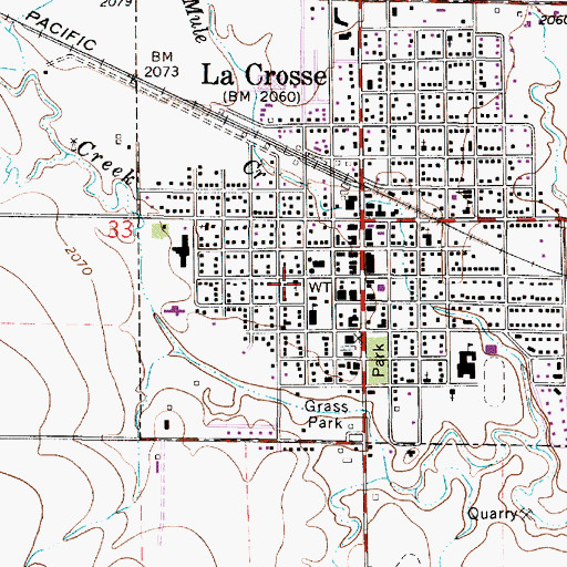 Topographic Map of First Christian Church, KS