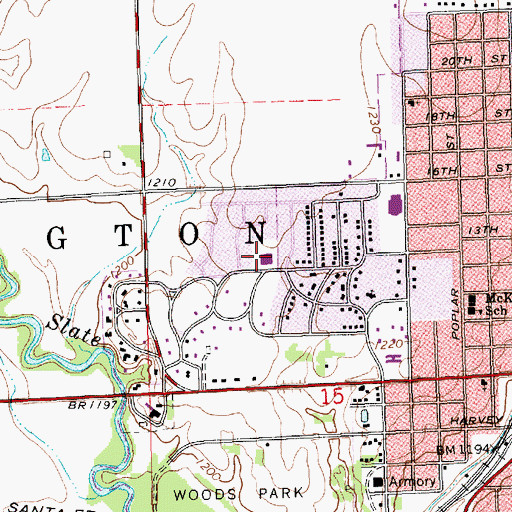Topographic Map of First Presbyterian Church, KS