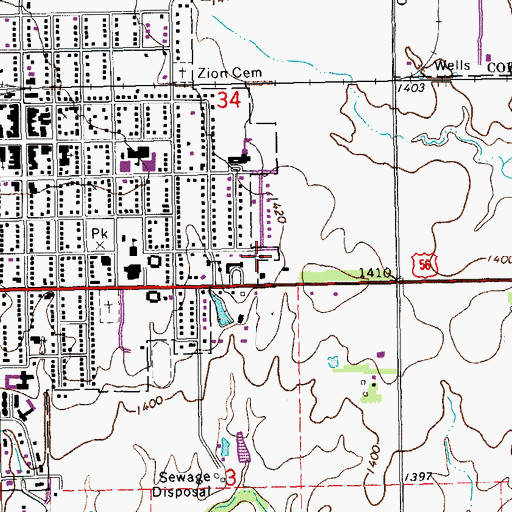 Topographic Map of First Southern Baptist Church, KS