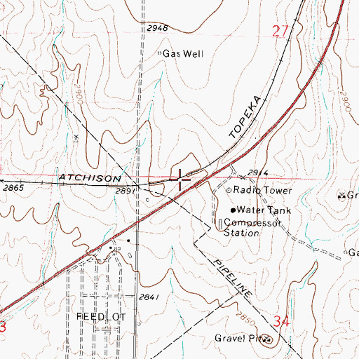 Topographic Map of Jesus Christ One Way Church, KS