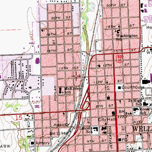 Topographic Map of Joy Fellowship Church, KS