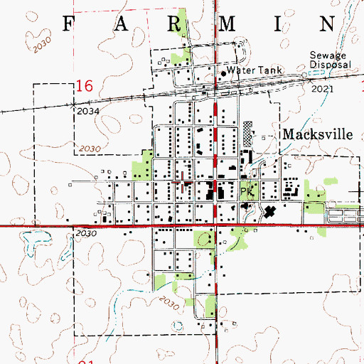 Topographic Map of Macksville Christian Church, KS