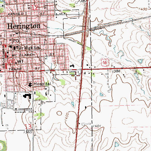 Topographic Map of New Life Church of God, KS