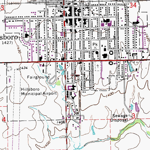 Topographic Map of Parkview Mennonite Brethren Church, KS