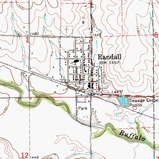 Topographic Map of Randall Community Church, KS