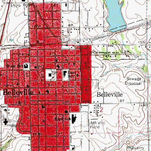 Topographic Map of Saint Edward's Catholic Church, KS