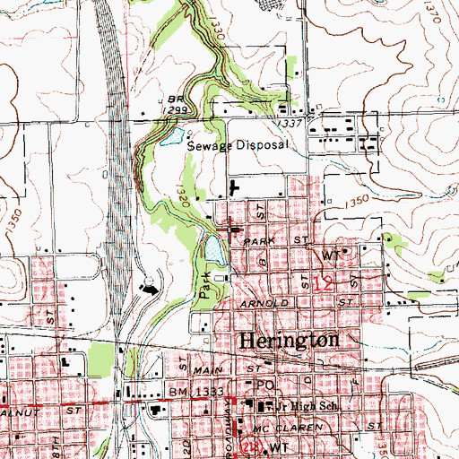 Topographic Map of Saint John's Catholic Church, KS