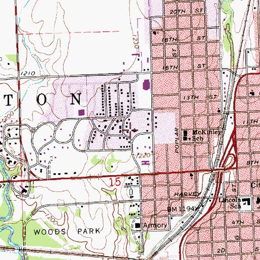 Topographic Map of Saint John's Lutheran Church, KS
