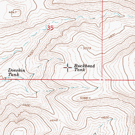 Topographic Map of Buckhead Tank, AZ
