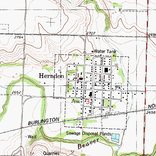 Topographic Map of Saint Mary's Church, KS