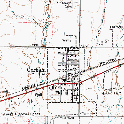Topographic Map of Saint Mary's Help of Christians Catholic Church, KS