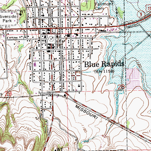 Topographic Map of Saint Monica - Saint Elizabeth Catholic Church, KS