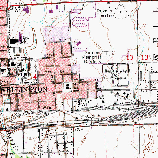 Topographic Map of Saint Rose Catholic Church, KS