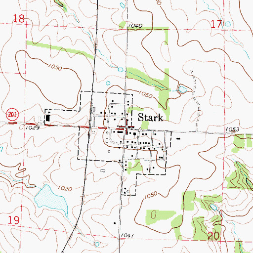 Topographic Map of Stark Friends Church, KS
