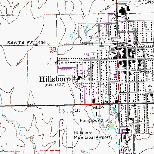 Topographic Map of Trinity Mennonite Church, KS