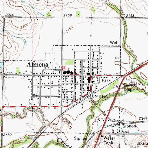 Topographic Map of Almena Congregational Church, KS