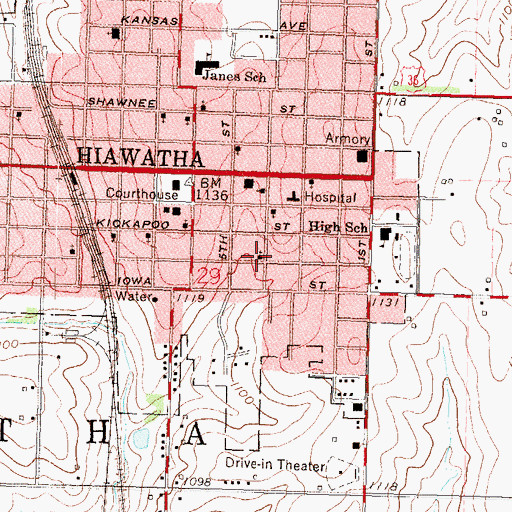 Topographic Map of Bethel African Methodist Episcopal Church, KS