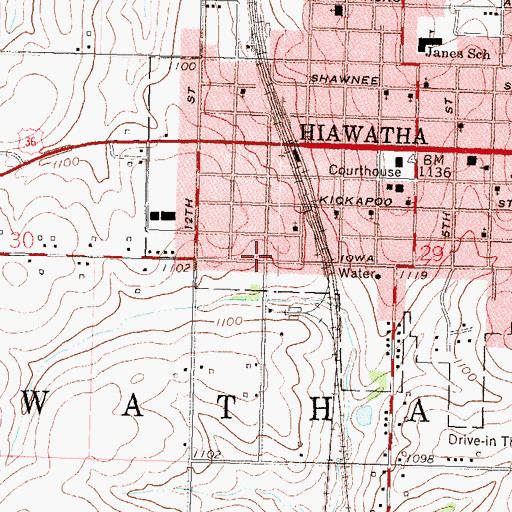 Topographic Map of Bible Church of God, KS