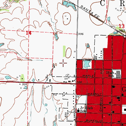 Topographic Map of Calvary Bible Church, KS