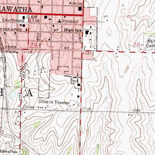 Topographic Map of Calvary Temple Assembly of God, KS
