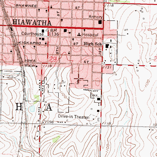 Topographic Map of Church of Christ, KS