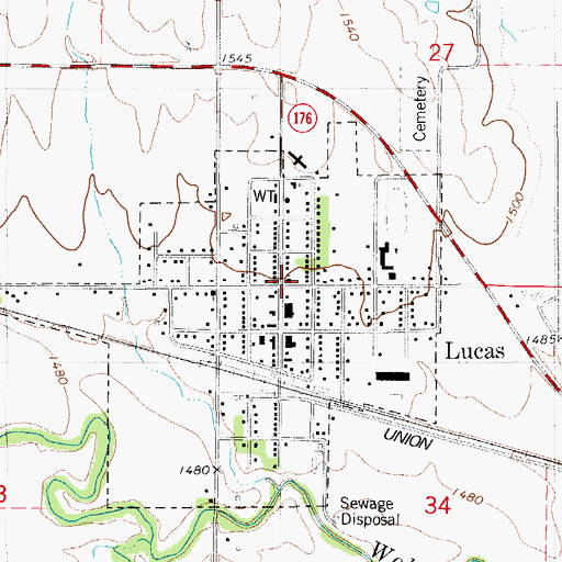 Topographic Map of Covenant Baptist Church, KS