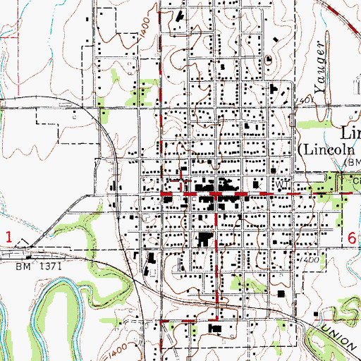 Topographic Map of Faith Baptist Church, KS