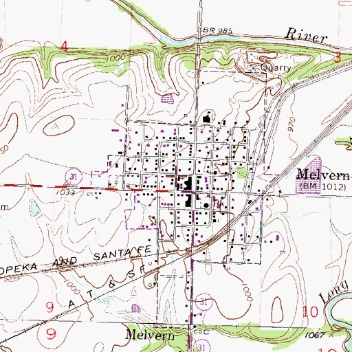 Topographic Map of First Church of God, KS