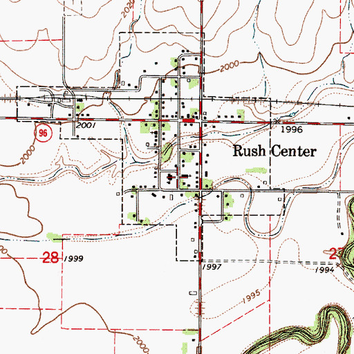 Topographic Map of Hope Lutheran Church, KS
