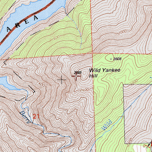 Topographic Map of Wild Yankee Hill, CA