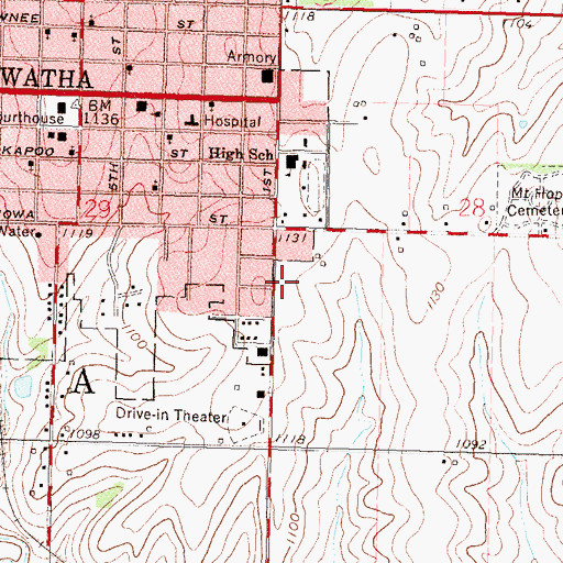 Topographic Map of Zion Lutheran Church, KS