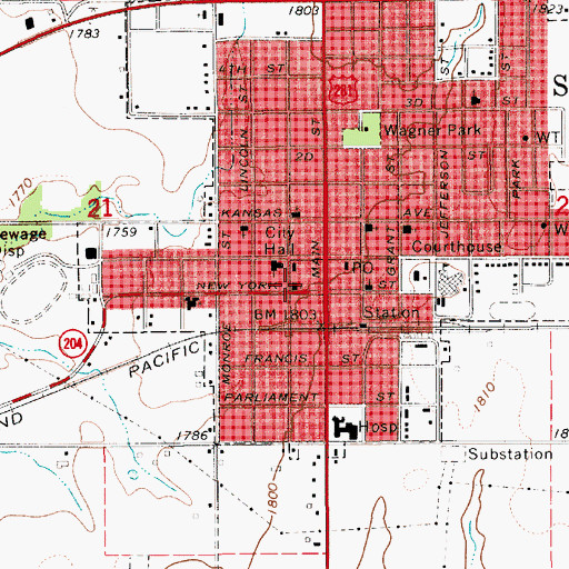 Topographic Map of Calvary Gospel Church, KS