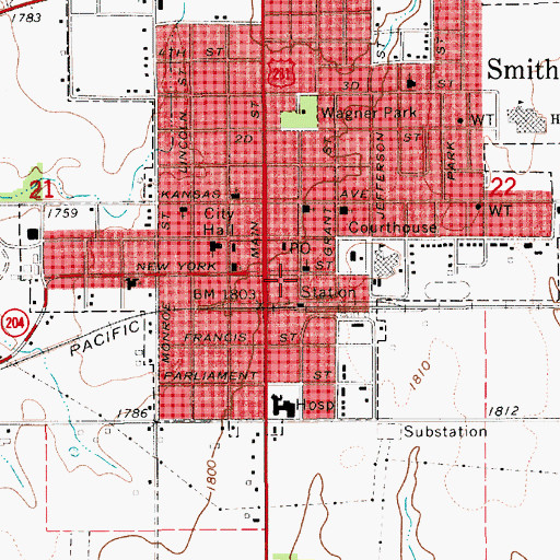 Topographic Map of Smith Center Church of the Nazarene, KS