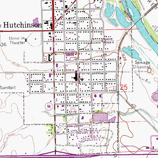 Topographic Map of South Hutchinson United Methodist Church, KS